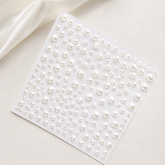 Self-Adhesive Pearl Face Gems Sticker Sheet