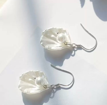 Pearl Shell Drop Earrings – White Seashell Earrings, SHEIN Fast Delivery in 5 Days
