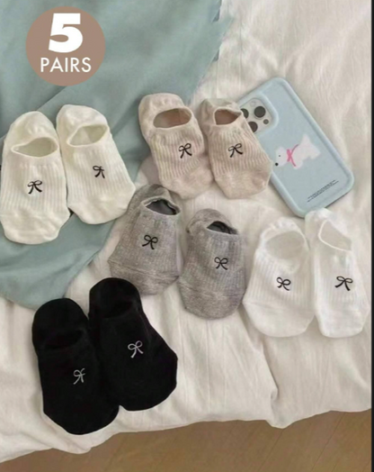 5 Pairs Bow No-Show Socks Set – SHEIN Fast Delivery in 5 Days