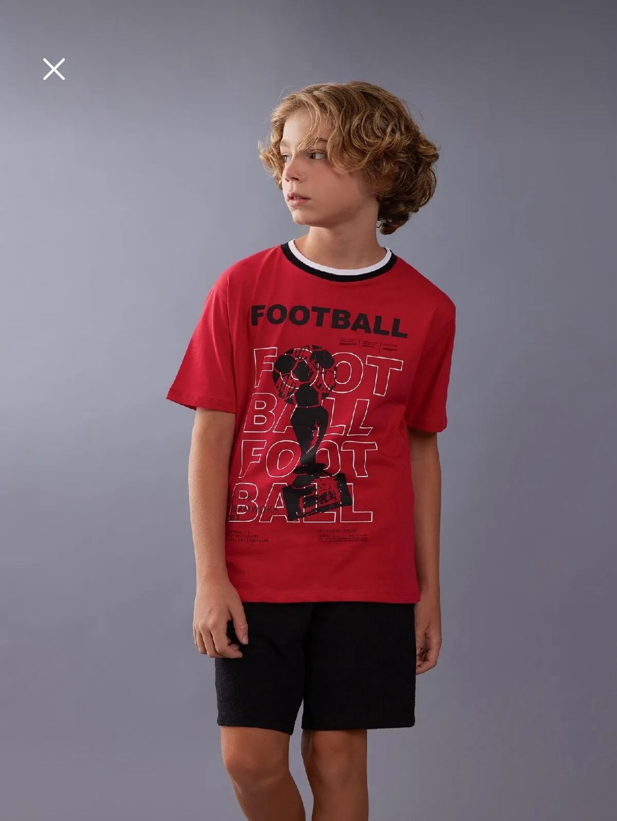 Defacto Boys Red Football Graphic T-Shirt