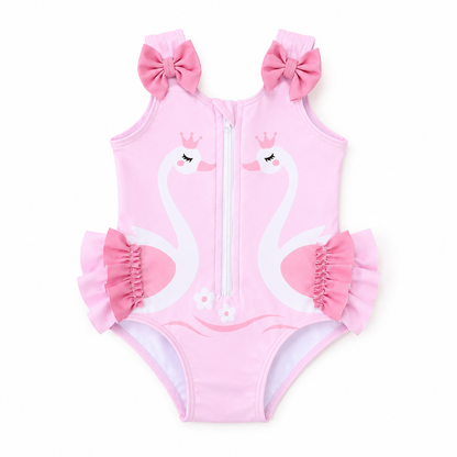 Baby Pink Swan Sleeveless Swimsuit – SHEIN Fast Delivery in 5 Days