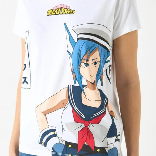 Women’s Cotton Splash White Anime Graphic T-Shirt – Short Sleeve Casual Cotton Top