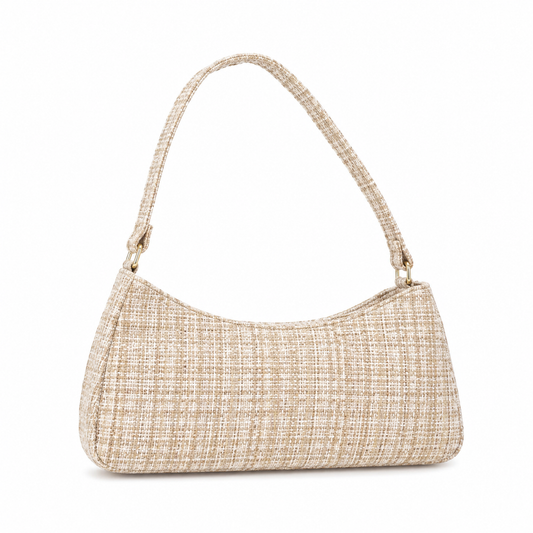 Women’s Beige Tweed Shoulder Bag