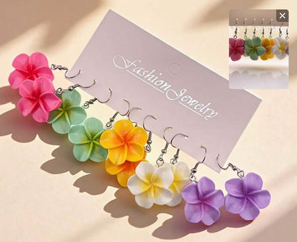 SHEIN Multicolor Flower Drop Earrings Set – Cute Summer Floral Earrings, Fast Delivery in 5 Days