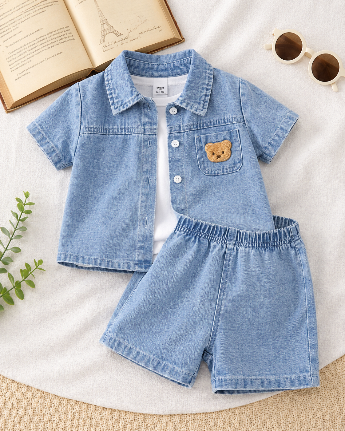 Boys Blue Denim Shirt and Shorts Set – SHEIN Fast Delivery in 5 Days