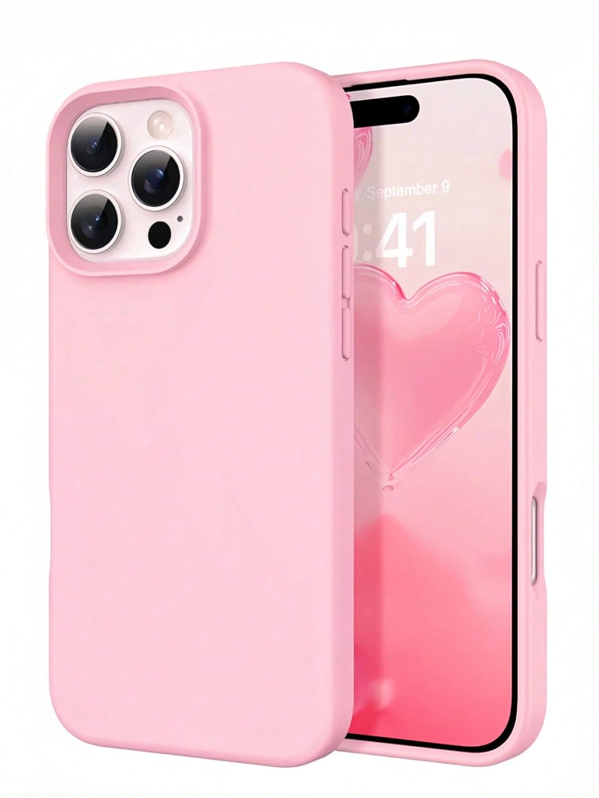 Silicone Soft Phone Case for OPPO Reno 13 F – Pink Shockproof Slim Protective Cover – Minimal Matte Full Body Case