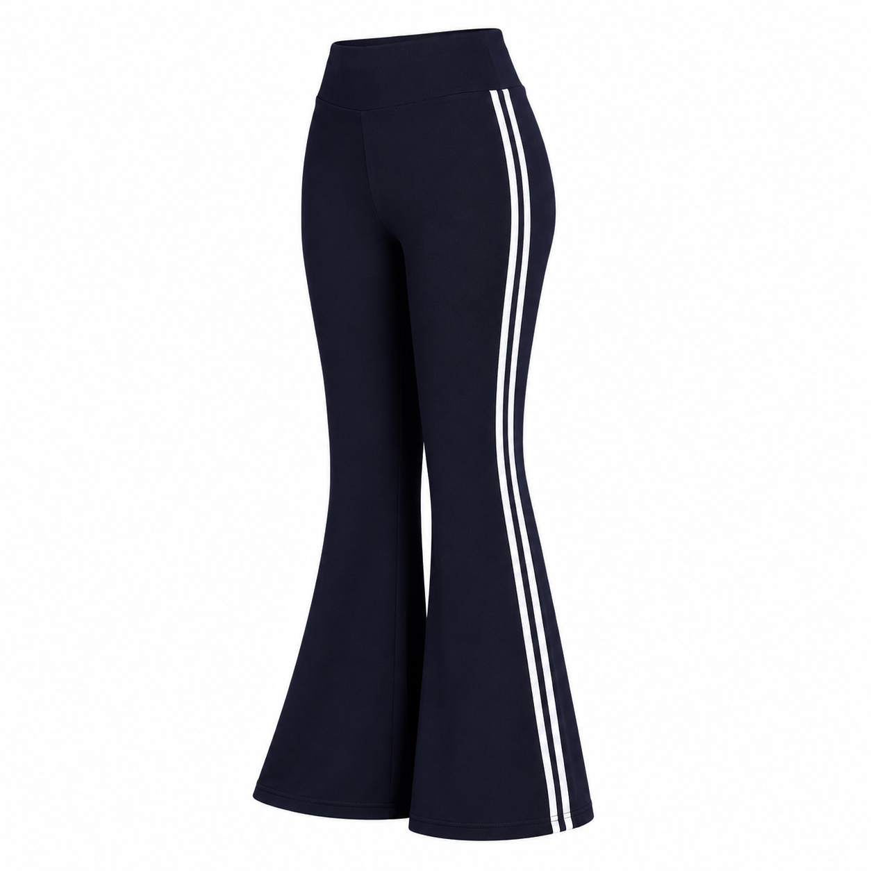 Women’s Navy Side Stripe Flare Pants – L Size, SHEIN Fast Delivery in 5 Days