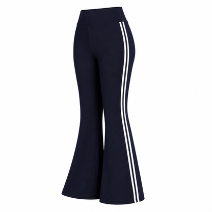 Women’s Navy Side Stripe Flare Pants – L Size, SHEIN Fast Delivery in 5 Days