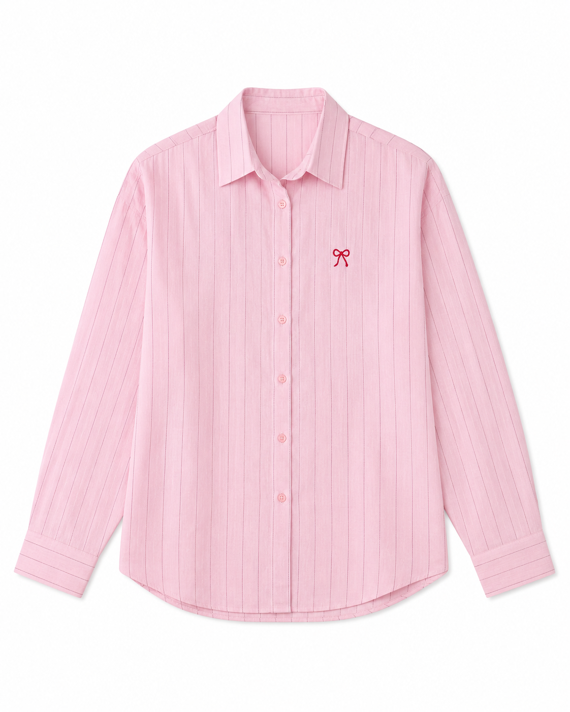 Girls Pink Striped Button-Up Shirt – Long Sleeve Casual Shirt
