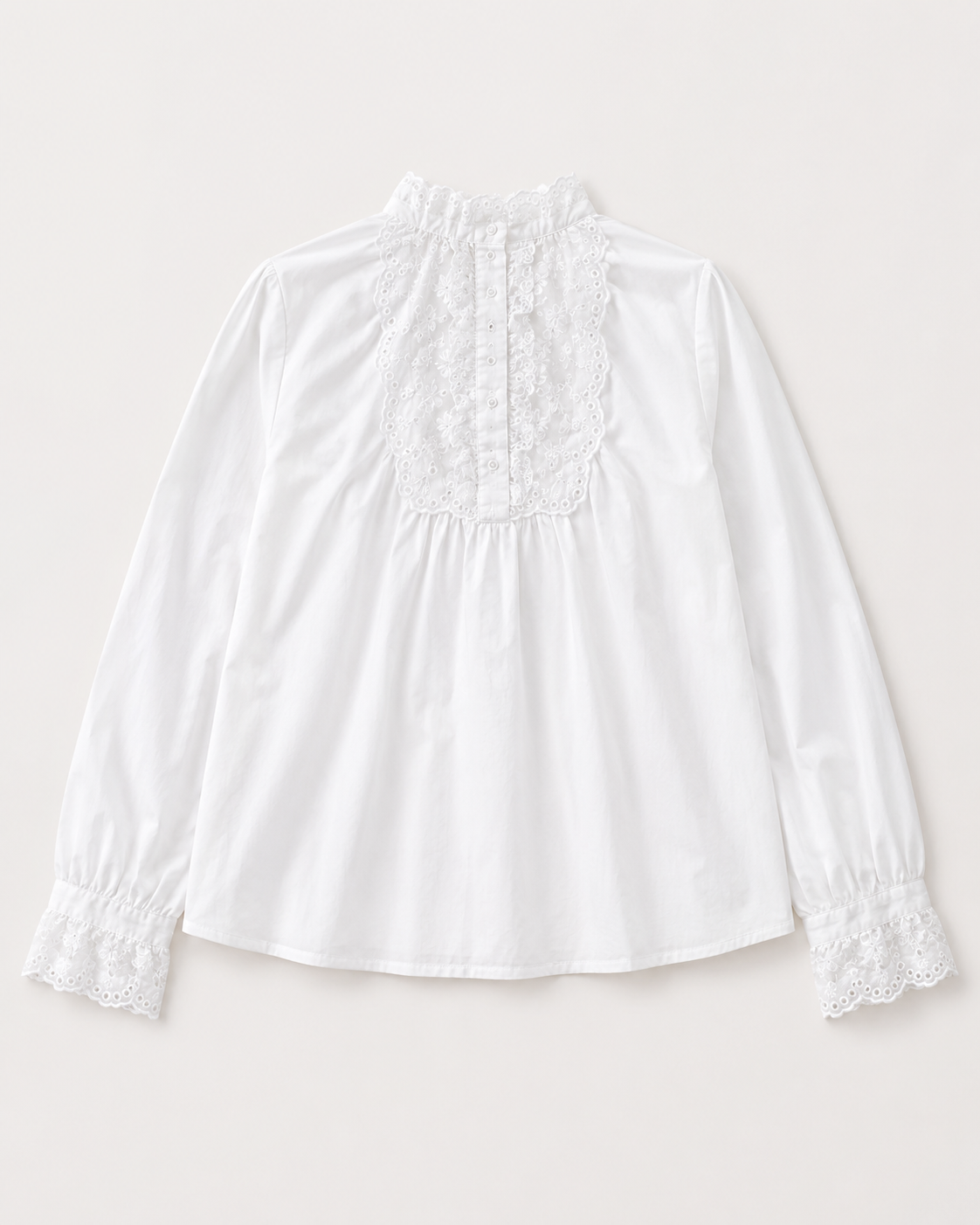 White Lace Detail Long Sleeve Blouse – SHEIN Fast Delivery in 5 Days
