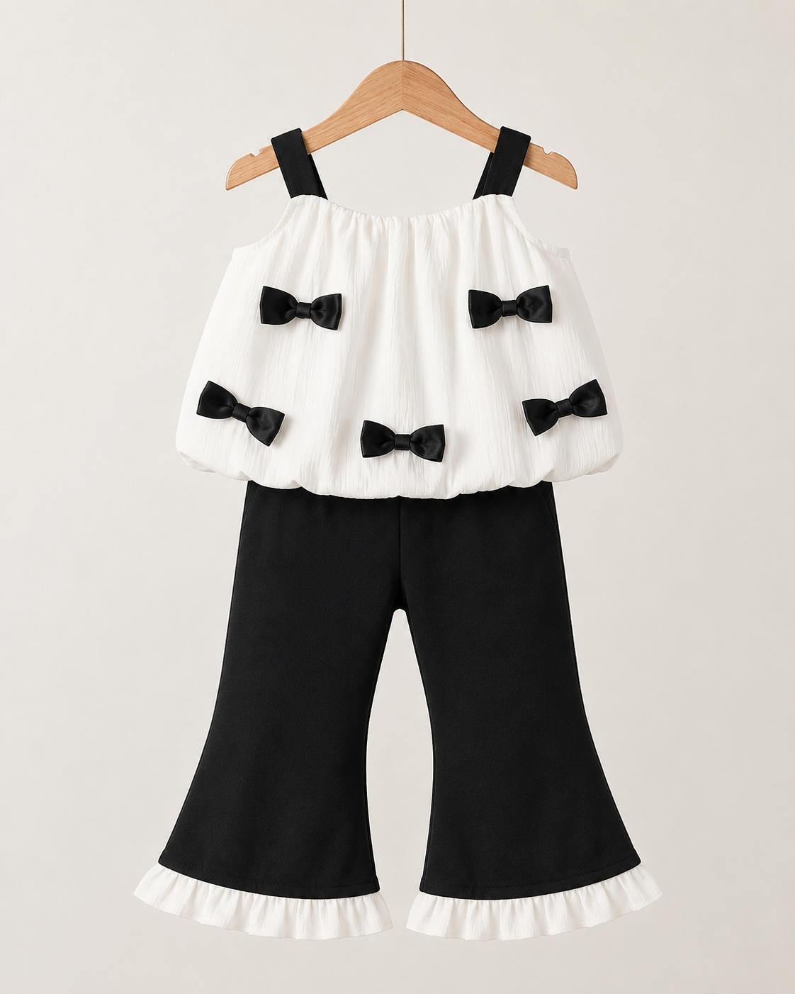 Girls Bow Detail Top and Flared Pants Set – SHEIN Fast Delivery in 5 Days