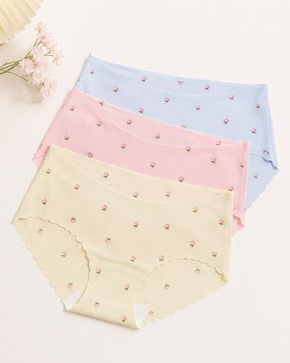 Women’s Multicolor Floral Seamless Briefs Set
