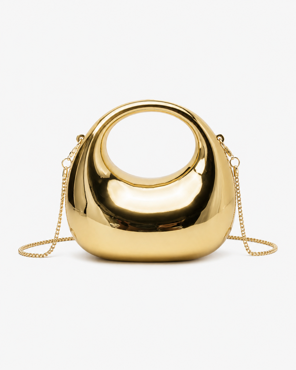 SHEIN Women’s Gold Metallic Mini Bag – Round Handle Chain Crossbody Bag, SHEIN Fast Delivery in 5 Days