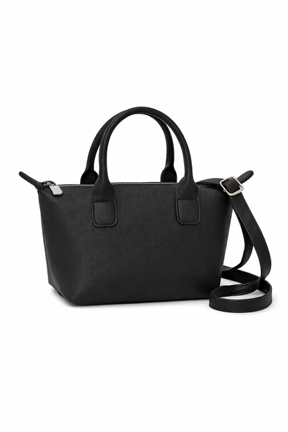 Dark Brown &black Mini Top Handle Crossbody Bag – Women’s Structured Everyday Handbag with Adjustable Strap