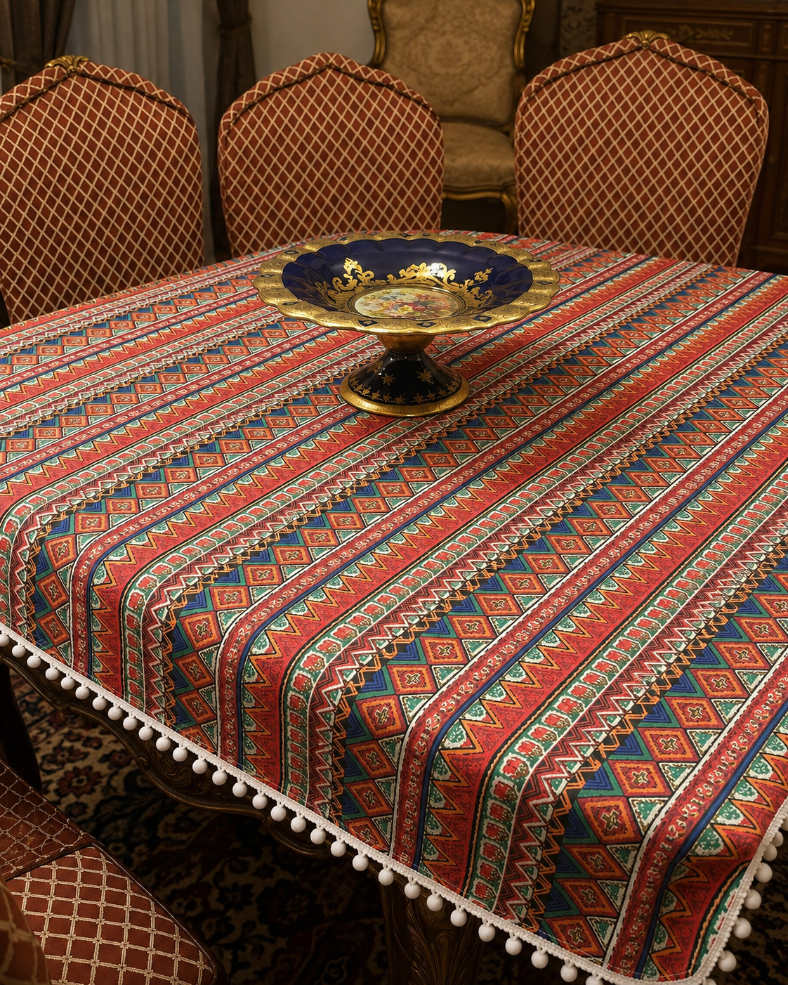 Bohemian Geometric Tassel Table Cover 140 x 140 cm