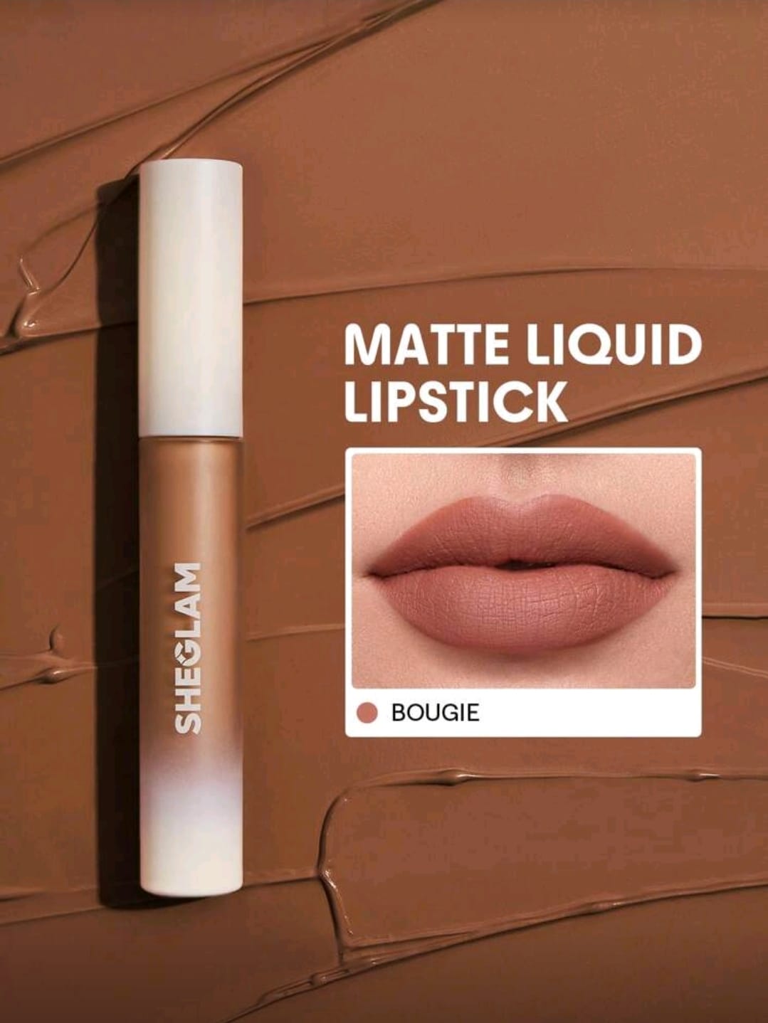 SHEGLAM Matte Liquid Lipstick â€“ BOUGIE â€“ Warm Nude Brown