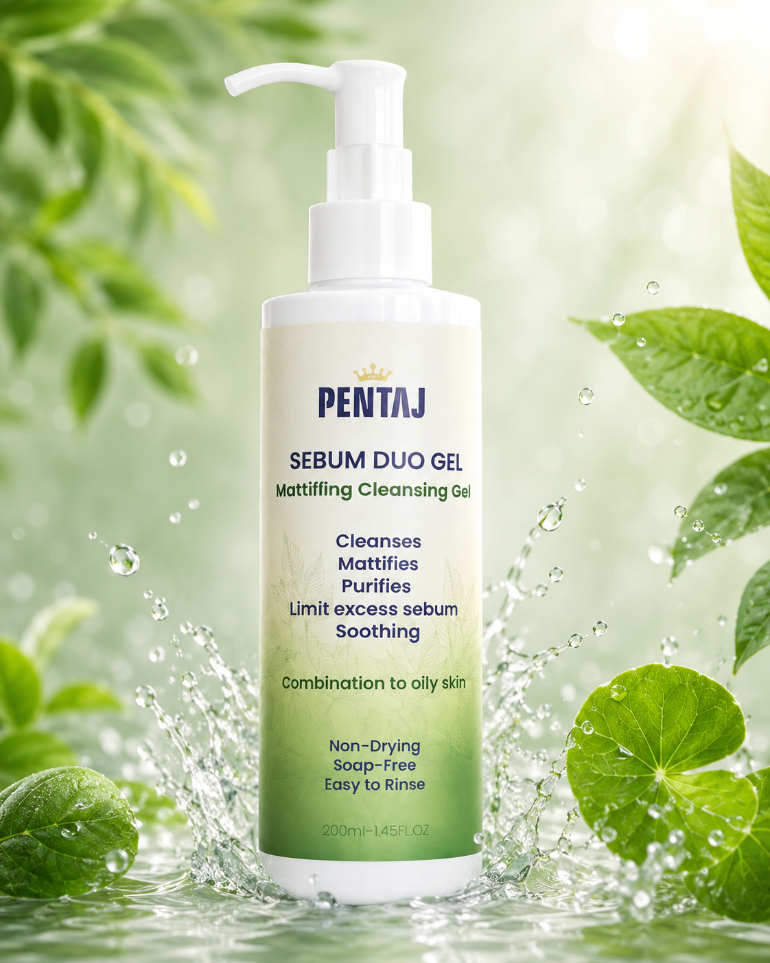Pentaj Sebum Duo Gel Mattifying Cleansing Gel 200ml – Delicado Skincare