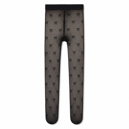 SHEIN Girls Black Sheer Bow Pattern Tights – Cute Mesh Stockings, SHEIN Fast Delivery in 5 Days