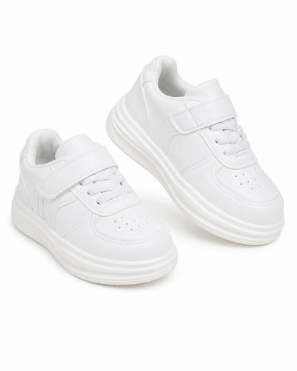 SHEIN Kids White Platform Hook-and-Loop Sneakers