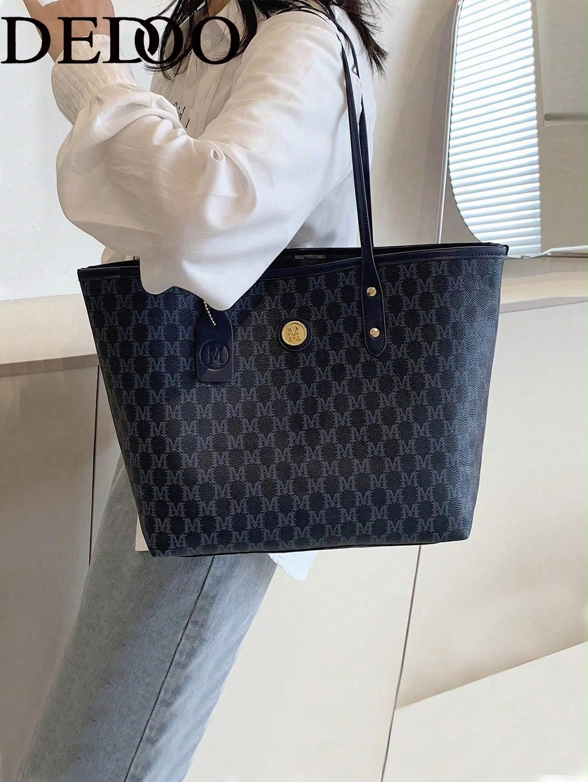 Women’s Black Monogram Tote Bag – SHEIN Fast Delivery in 5 Days