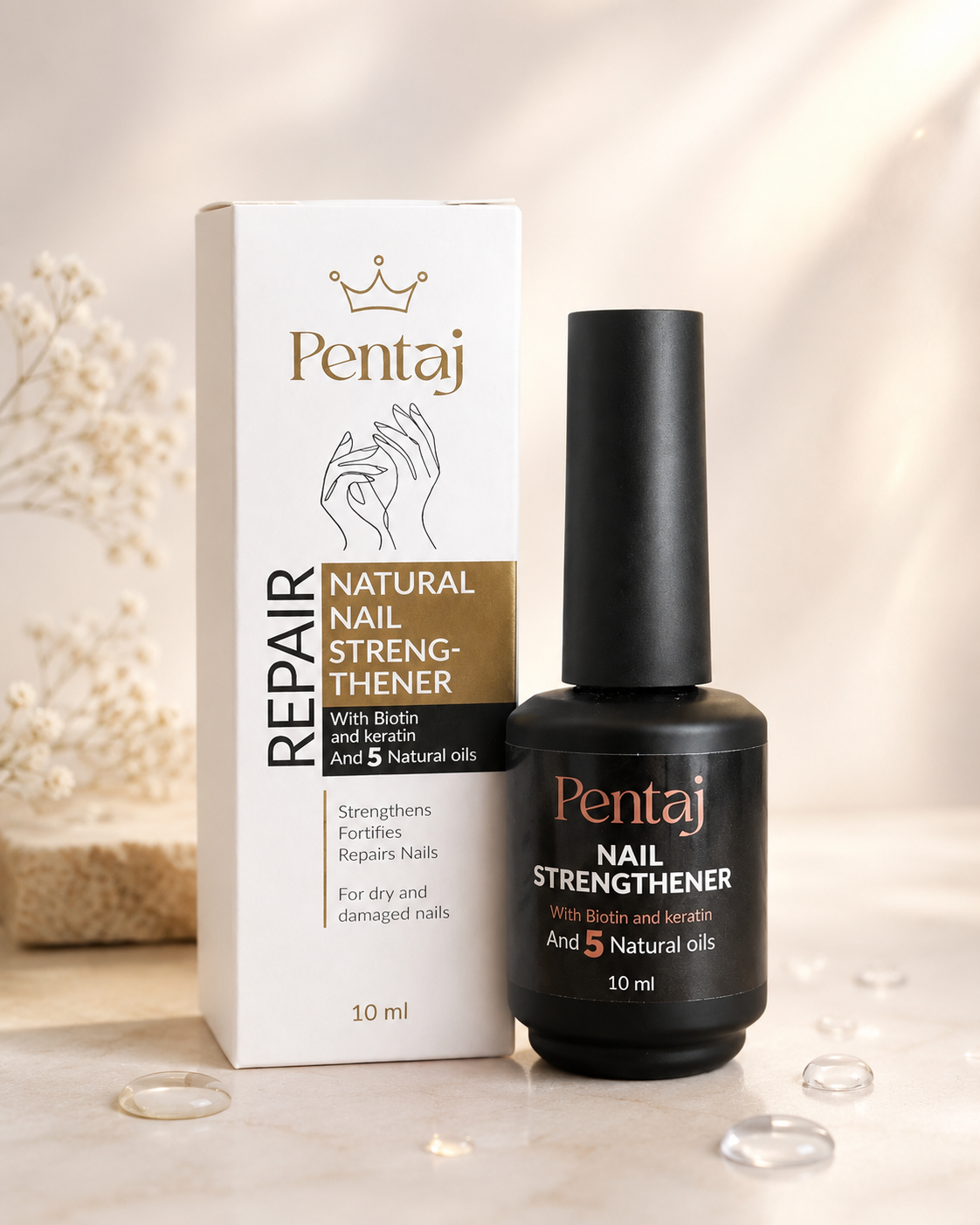 Pentaj Natural Nail Strengthener 10ml – Repair Nail Care Treatment