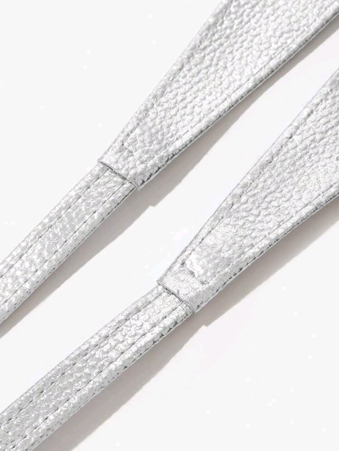 Silver Metallic Bow Tie Waist Belt for Women