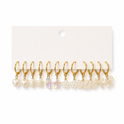 Gold Charm Hoop Earrings Set – 12 Pairs, SHEIN Fast Delivery in 5 Days