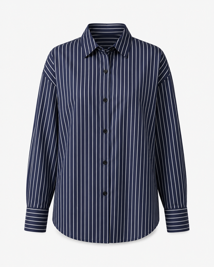 Navy Striped Oversized Shirt – SHEIN Fast Delivery in 5 Days