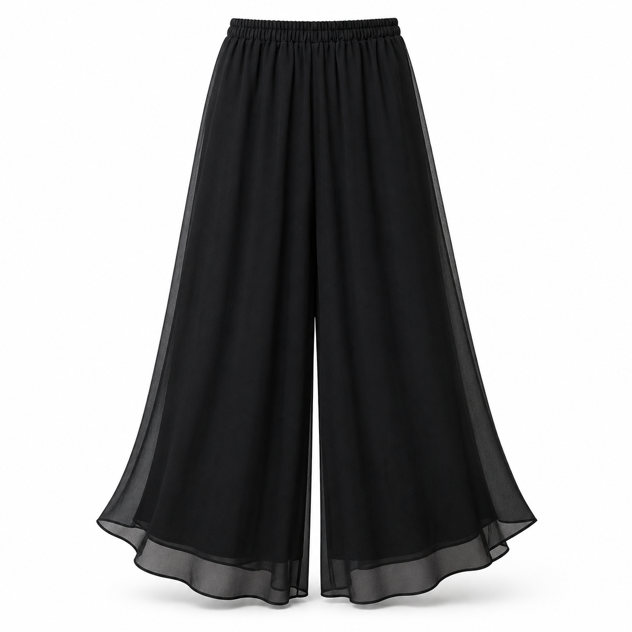 SHEIN Women’s Black Sheer Wide Leg Pants – Flowy Chiffon Palazzo Pants