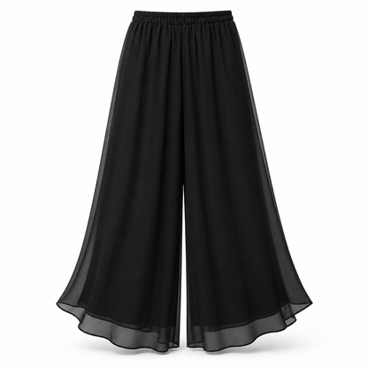 SHEIN Women’s Black Sheer Wide Leg Pants – Flowy Chiffon Palazzo Pants