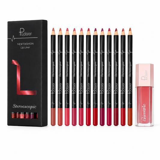 Pudaier 13pcs Lip Liner & Lip Gloss Set – Multi Shade Lip Makeup Kit, SHEIN Fast Delivery in 5 Days