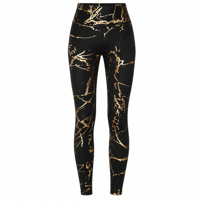 Black Gold Marble Print High Waist Leggings – SHEIN Fast Delivery in 5 Days