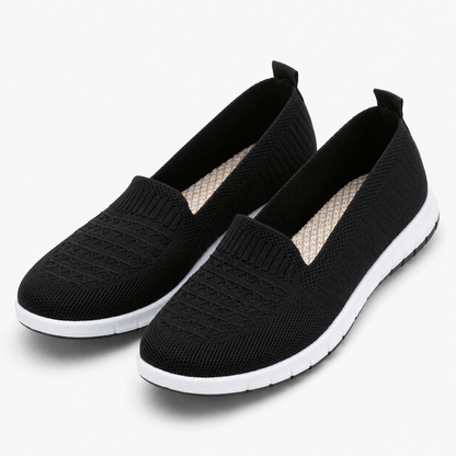 Women’s Black Knit Slip-On Walking Shoes