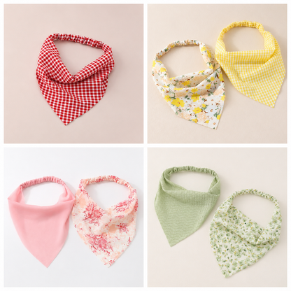 SHEIN Women’s Bandana Headband Set – Floral & Gingham Elastic Hair Accessories, Fast Delivery in 5 Days