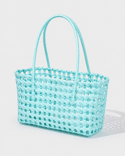SHEIN Women Cadet Blue Woven Tote Bag