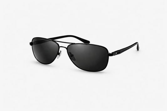 Men’s Aviator Sunglasses – Glossy Black Frame & Dark Grey Lenses