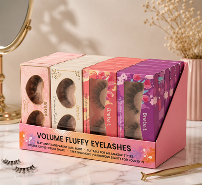 24-Piece Volume Fluffy False Eyelashes Set, Mixed Styles Wispy Lashes Pack