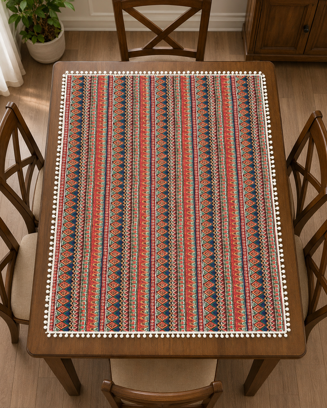 Bohemian Geometric Tassel Table Cover 100 x 140 cm