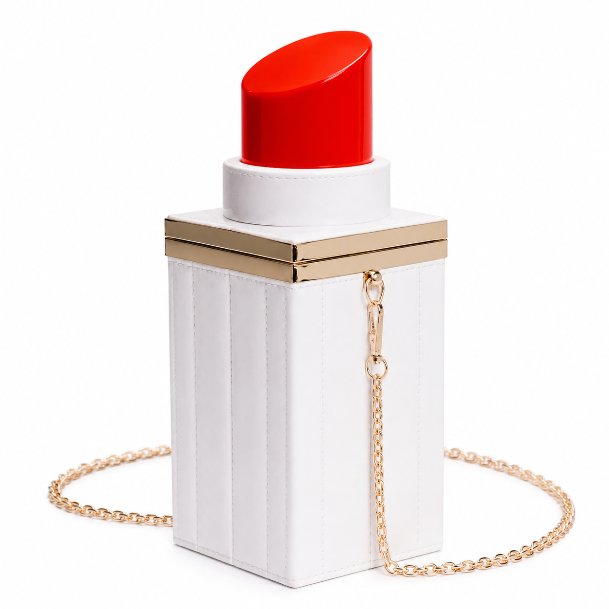 SHEIN Red Lipstick Crossbody Bag – White Mini Novelty Shoulder Bag, SHEIN Fast Delivery in 5 Days