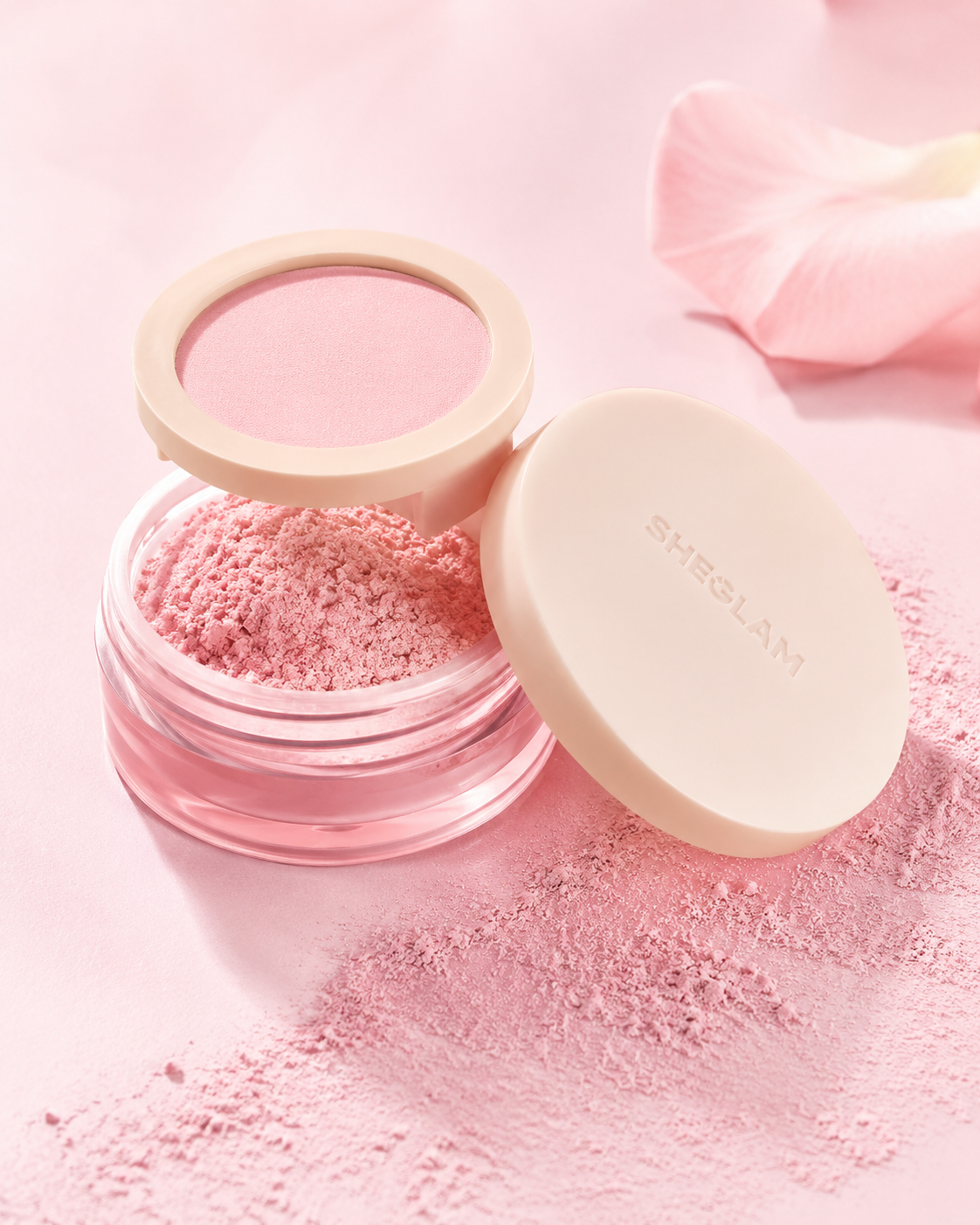 SHEGLAM Blur & Lift Setting Powder Duo – Bubblegum, Pink Brightening Loose Powder for Soft Blurred Makeup Finish