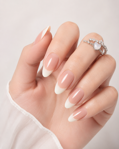 French Tip Almond Press-On Nails Set