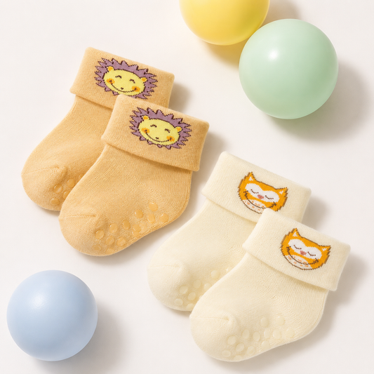 Baby Multicolor Cartoon Ankle Socks Set