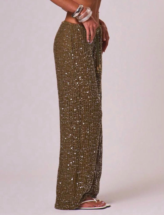 Sequin Wide-Leg Pants – Shiny Party Pants