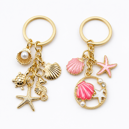 Ocean Charm Keychain – Shell, Starfish & Seahorse Bag Charm, SHEIN Fast Delivery in 5 Days
