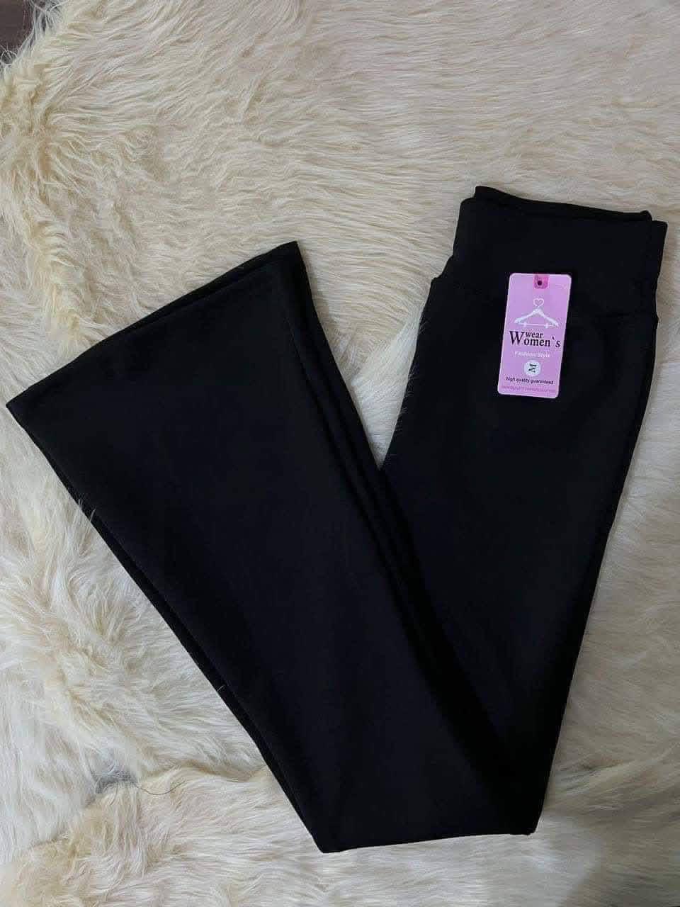 Women’s High Waist Flared Leggings – Stretchy Bell Bottom Casual Pants