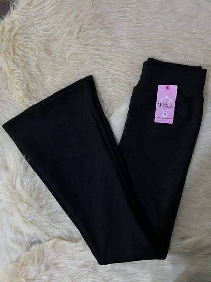 Women’s High Waist Flared Leggings – Stretchy Bell Bottom Casual Pants