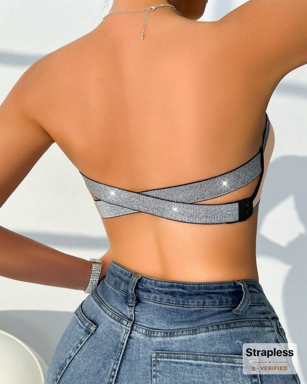 Rhinestone Strapless Backless Bra Top – SHEIN Fast Delivery in 5 Days
