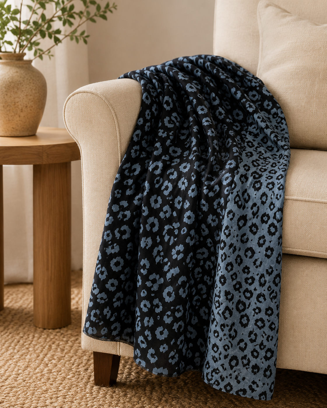 Trendyol Women Black Grey Leopard Print Shawl Scarf