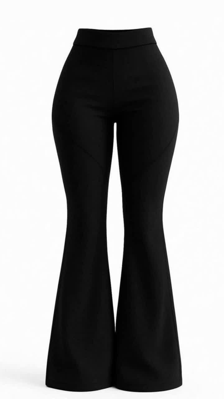 Women’s High Waist Flared Leggings – Stretchy Bell Bottom Casual Pants