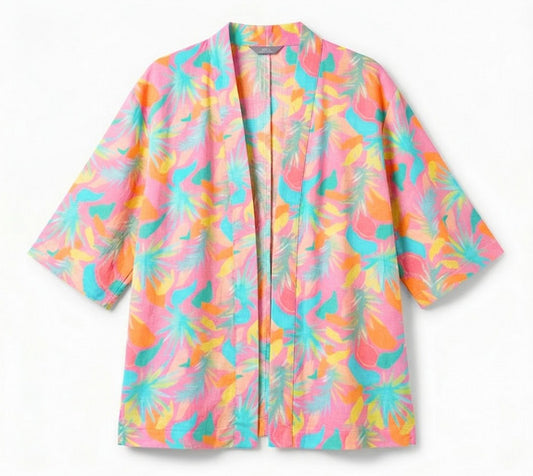 Girls Pastel Floral Beach Cover-Up Kimono – Lightweight Summer Cardigan, Fast Delivery in 5 Days
